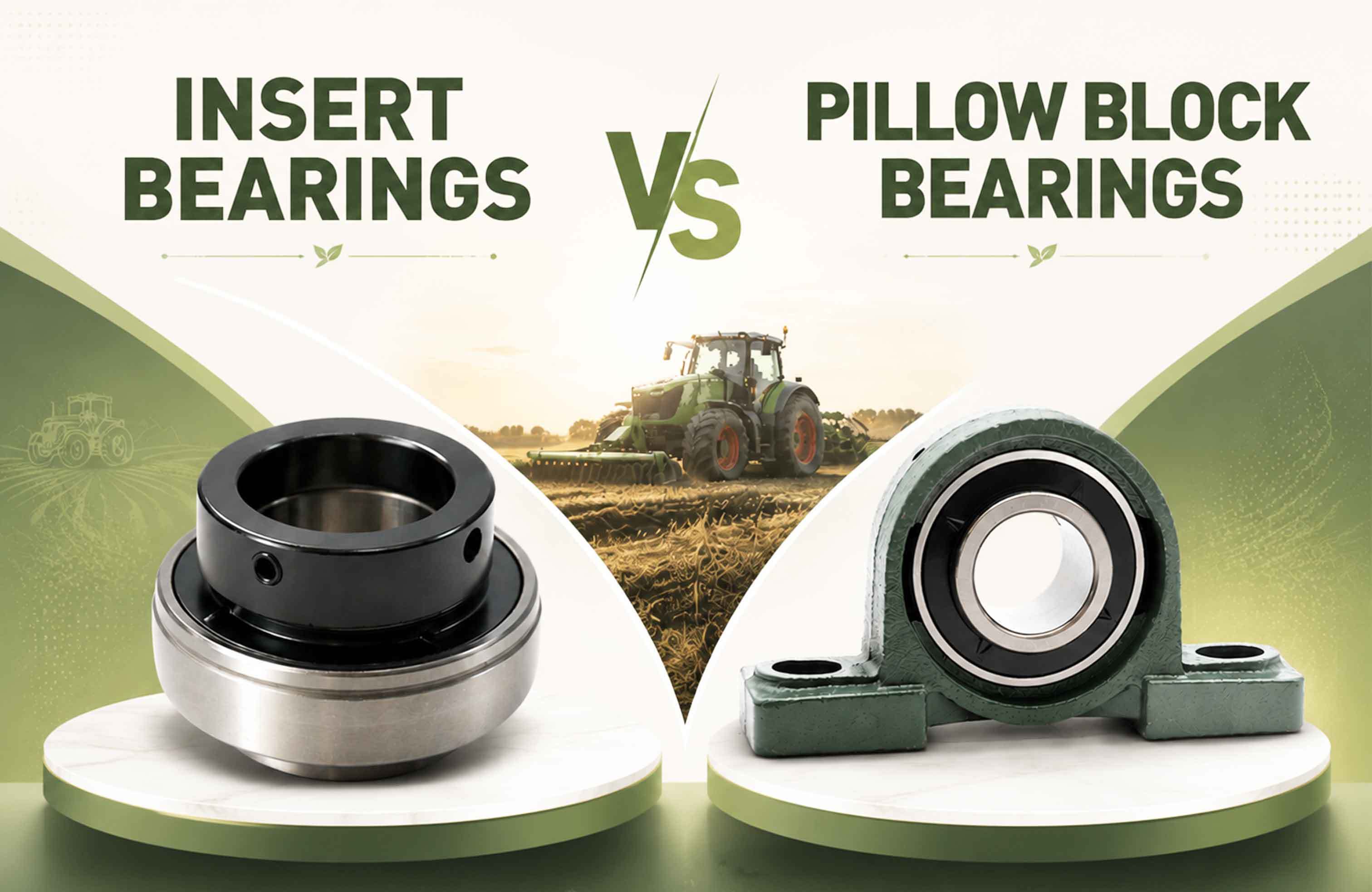 Ultimi blog aziendali su Insert Bearings vs Pillow Block Bearings: Complete Guide for Agricultural Machinery