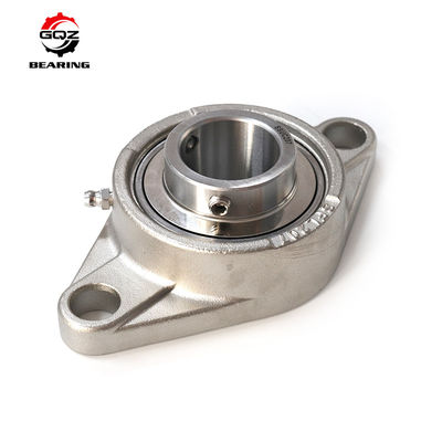 Acquistare UCFL204 Cuscinetto a due bulloni a flangia ovale montato con cuscinetto a 20 mm di alluminio all'ingrosso con cuscino di ferro fuso per macchine per trasportatori agricoli fabbricazione online