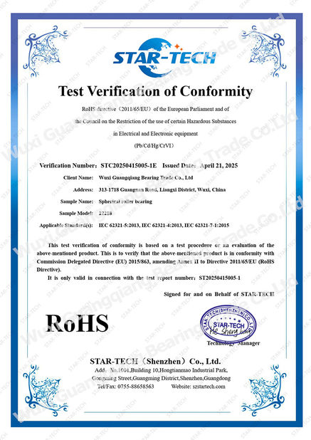 La Cina Wuxi Guangqiang Bearing Trade Co.,Ltd Certificazioni